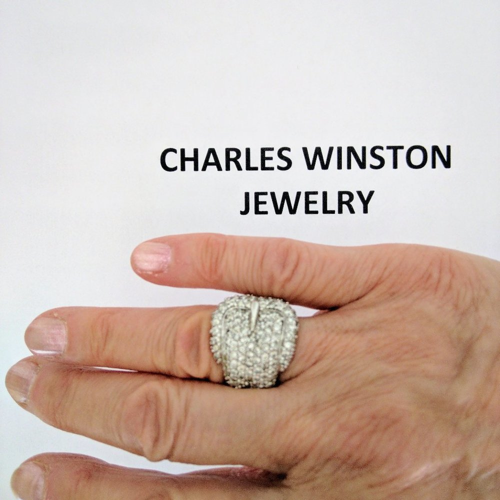 RING- By Designer CHARLES WINSTON - His Famous BUCKLE DESIGN!
